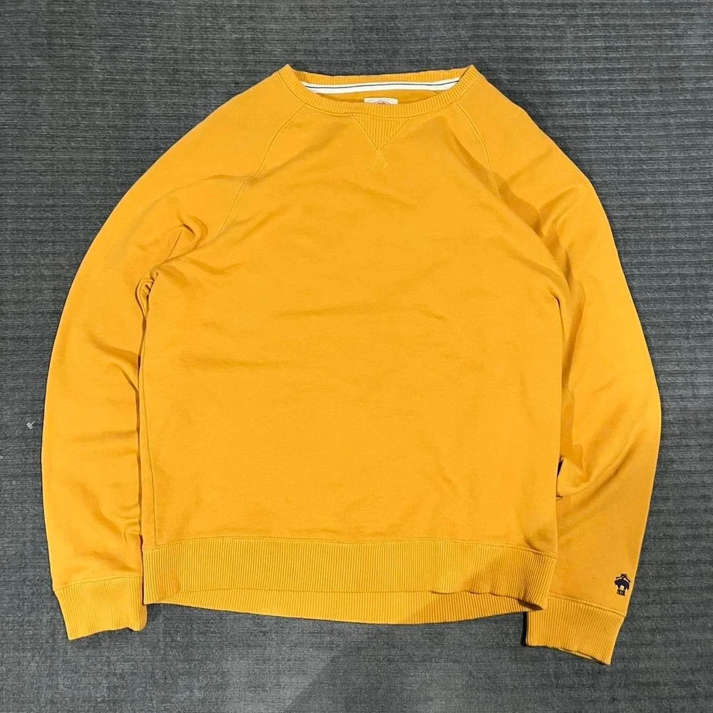 Brooks Brothers Crewneck Sweater Sweatshirt Yellow Mustard Medium Cotton